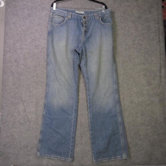 Tommy Hilfiger Jeans Womens 12 Blue Cowboy Fit Bootcut Button Fly Denim - Picture 1 of 13